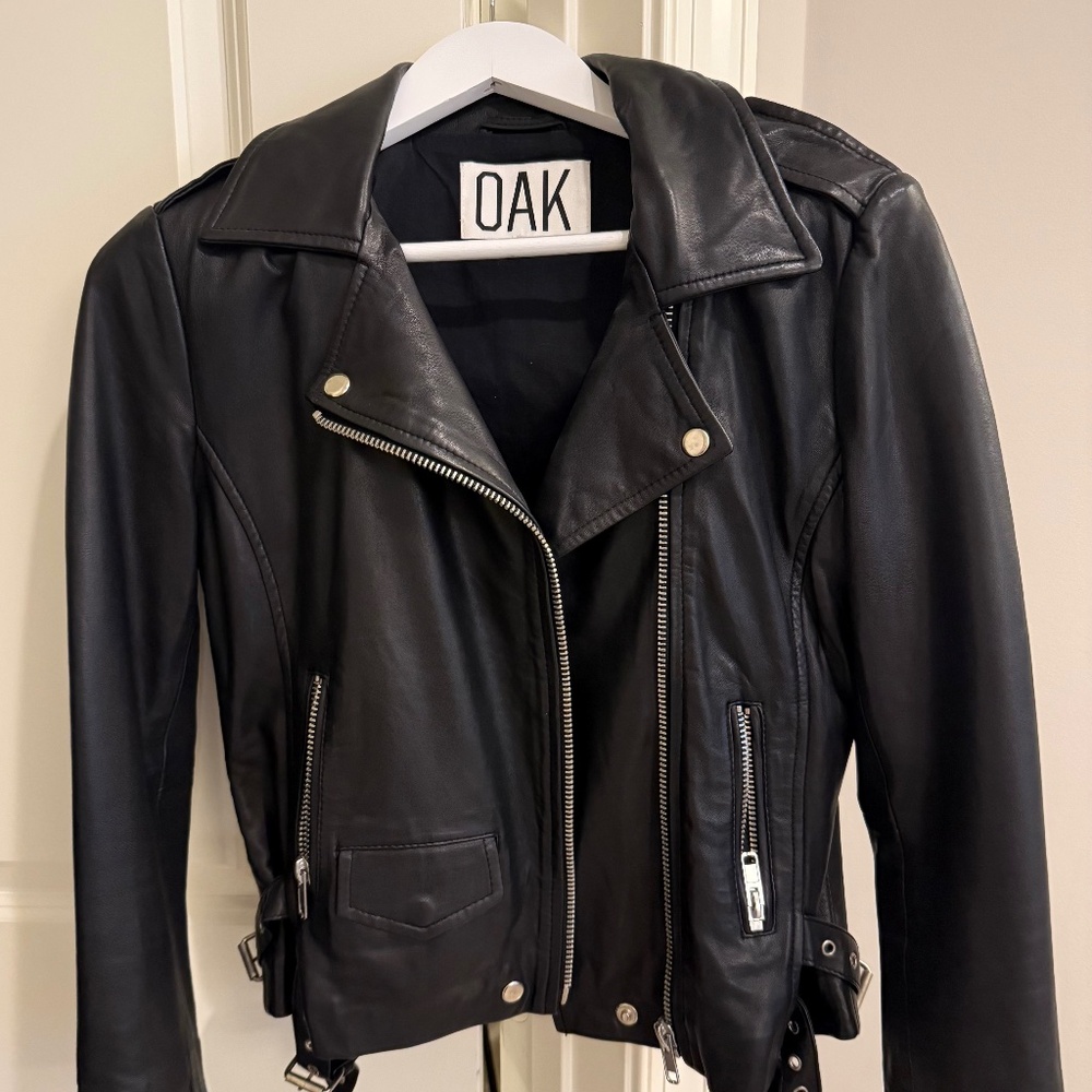 Oak NYC leather biker jacket